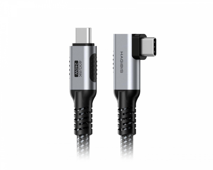Hagibis USB-C 40G/8K 240W Fast Charging Cable 90° Angle– 1.2 m