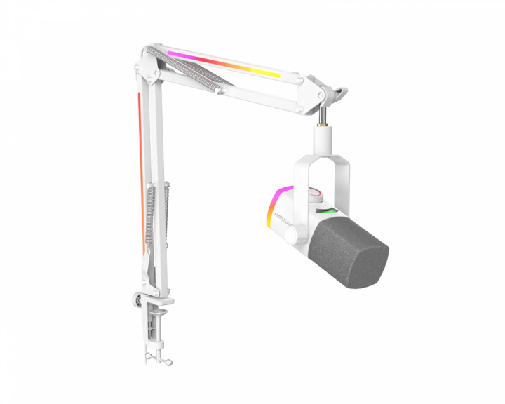 Fifine AmpliGame AM8PROT Microphone with Boom Arm - White