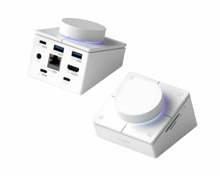 USB-C Hub with Knob and Shortcut Buttons – 2.5G Ethernet Port – White