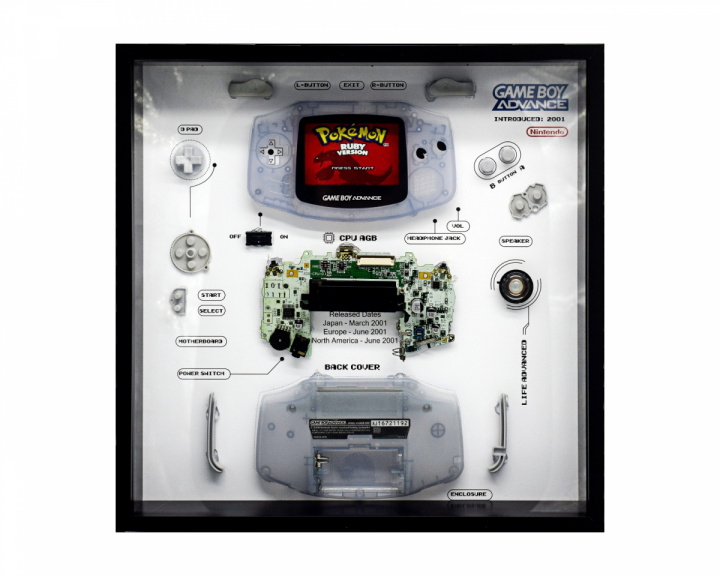  Retro Art Nintendo Gameboy Advance Console Display  - Glacier