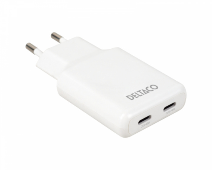  45W 2x USB-C Wall charger - Slim White