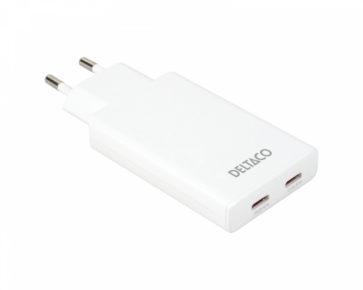  67W 2x USB-C Wall charger - Slim White