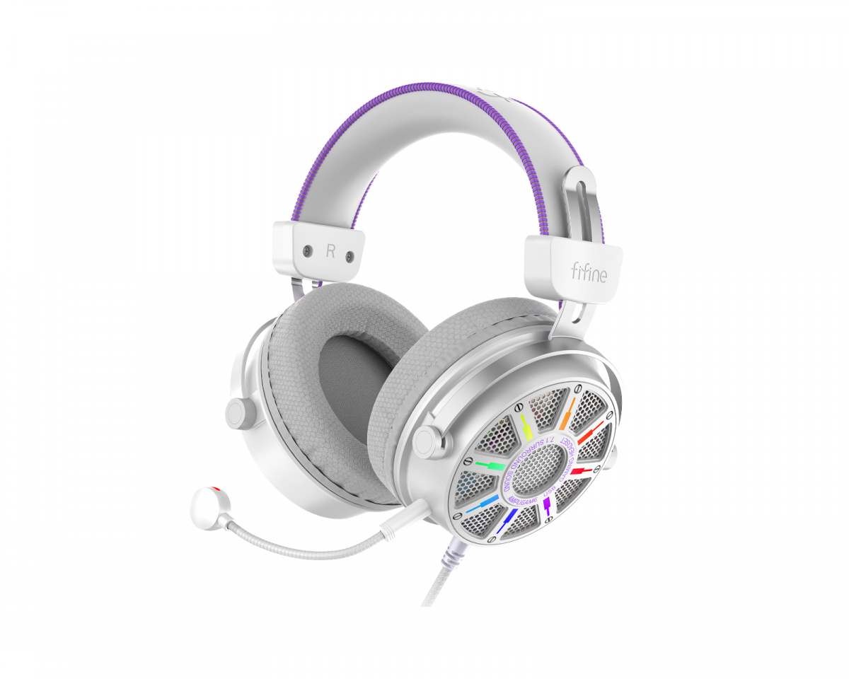Fifine H19 Gaming Headset - White - MaxGaming.com