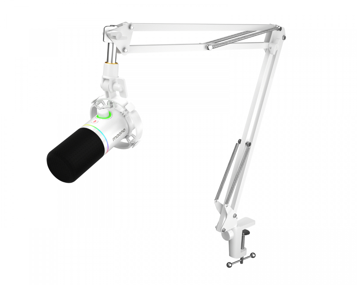 Maono PD200XS USB/XLR Microphone Set - Dynamic Mic - White