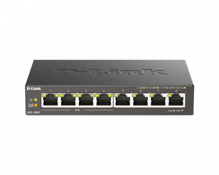  8-port 10/100/1000 Desktop Switch w/ 4 PoE Ports