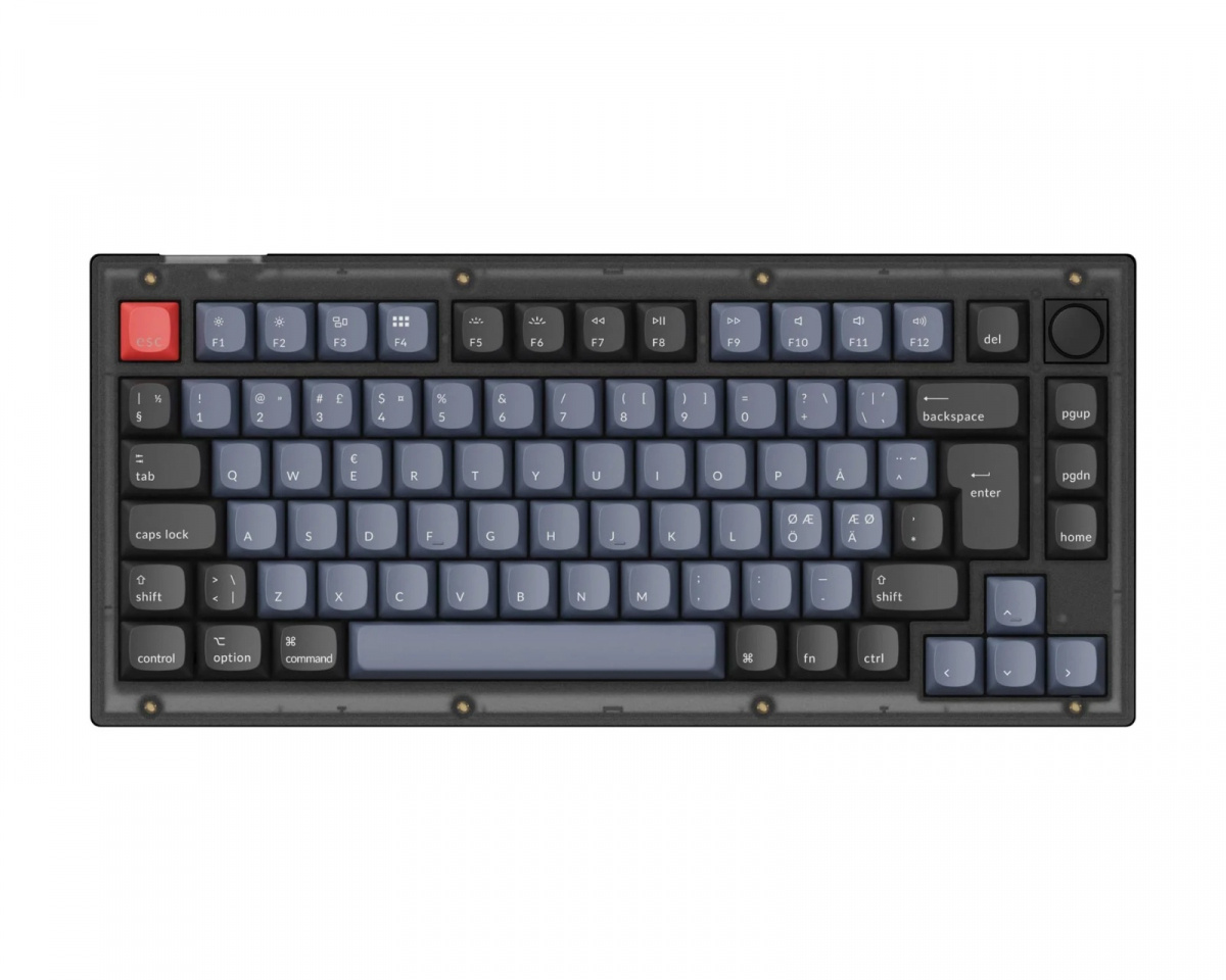 Keychron V1 Hotswap Knob ISO Keyboard - Frosted Black [K Pro Brown