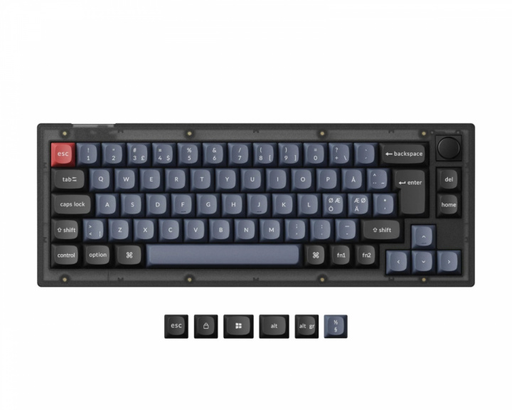 Keychron V2 Hotswap Knob ISO Keyboard - Frosted Black [K Pro Brown]