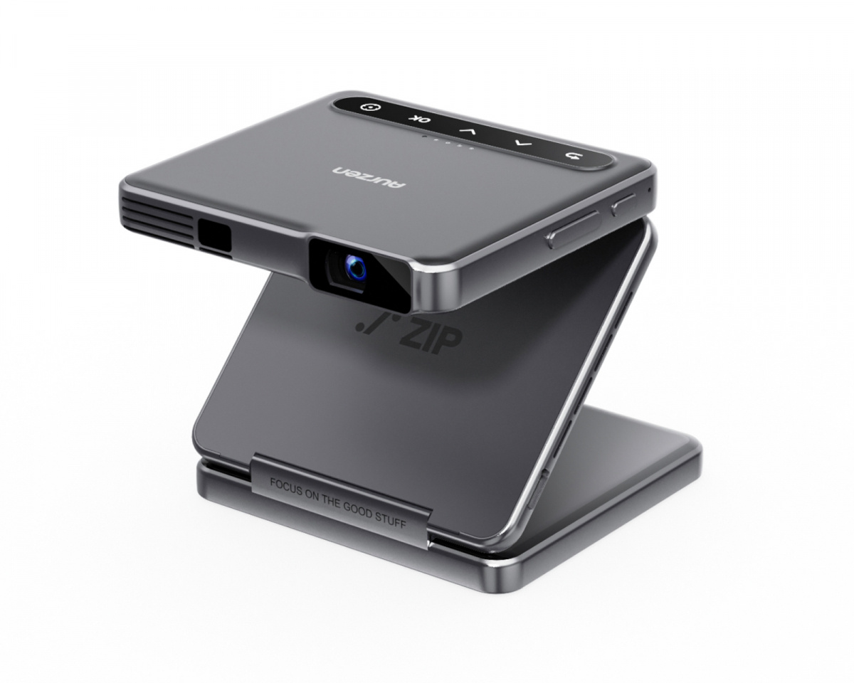 【新品未使用】World Family  Projector Aurzen ZIP Tri-Fold Portable Mini Projector - Dark Gray