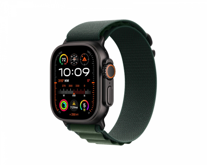  Watch Ultra 2 GPS + CELL Black Titanium Case / Dark Green Alpine Loop - Medium