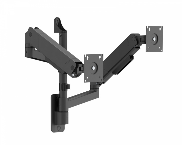  Heavy-Duty Dual-Screen Gas Spring Wall-Mounted Monitor Arm - Black