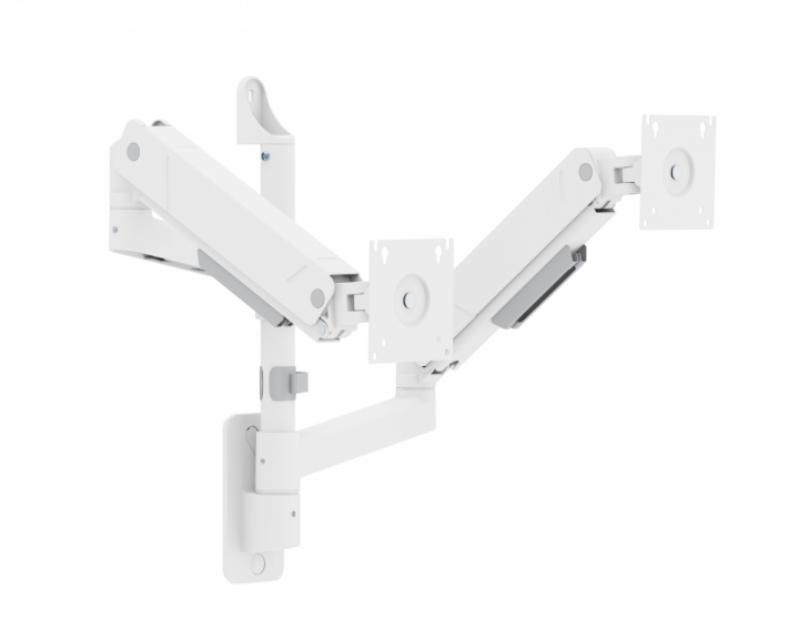  Heavy-Duty Dual-Screen Gas Spring Wall-Mounted Monitor Arm - White