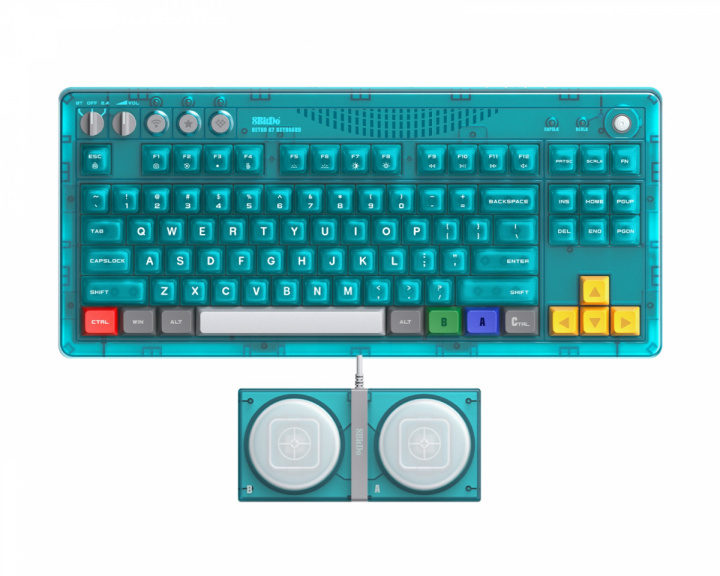  Retro Mechanical Keyboard Wireless - ANSI - Clear Blue