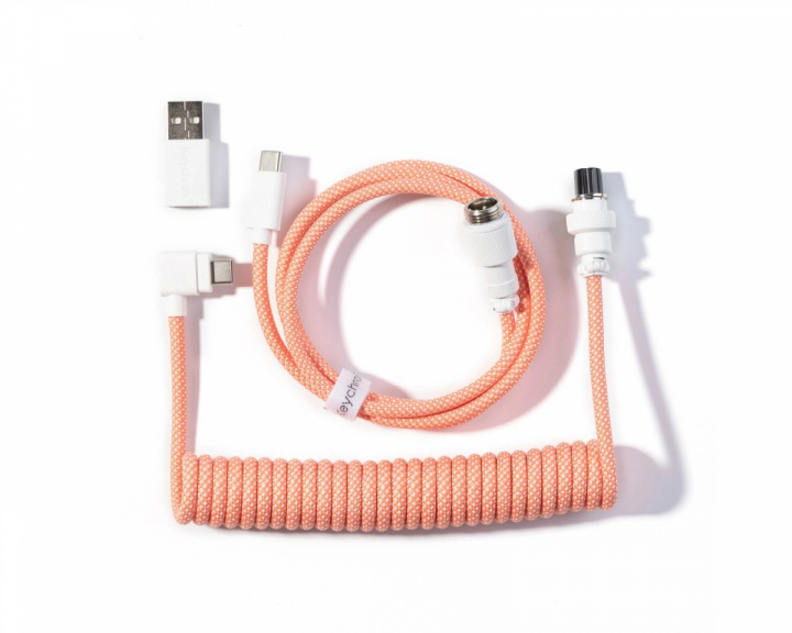  Coiled Aviator Cable Angled 8K Pink Orange