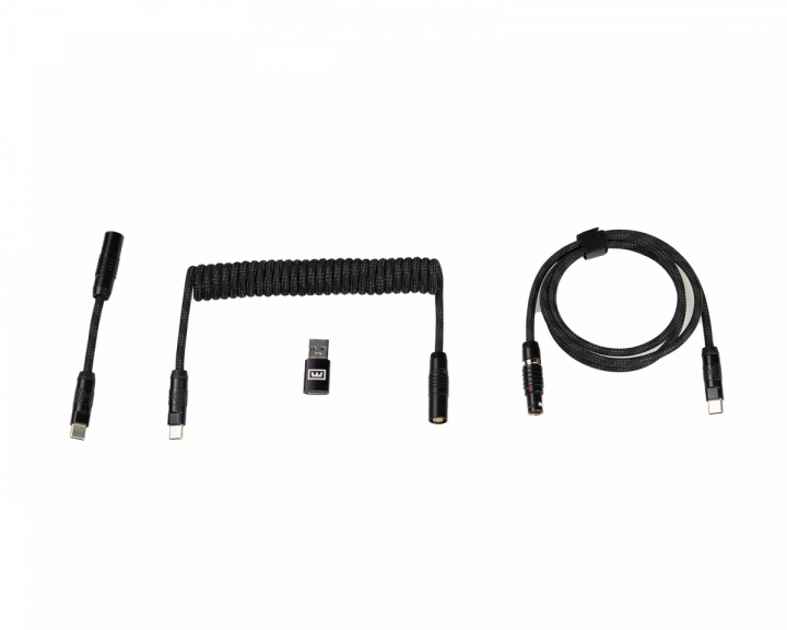 Wooting Detachable USB-C Coiled/Straight Cable Set - Stealth (DEMO)