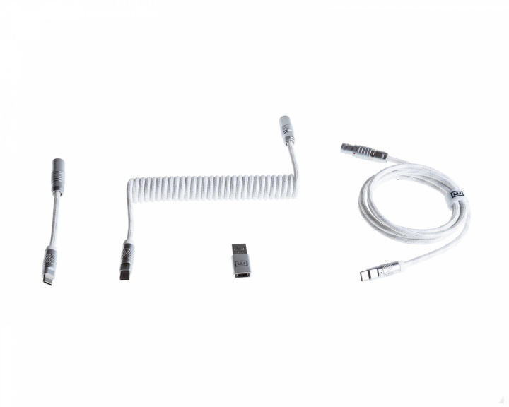 Wooting Detachable USB-C Coiled/Straight Cable Set - Just White (DEMO)