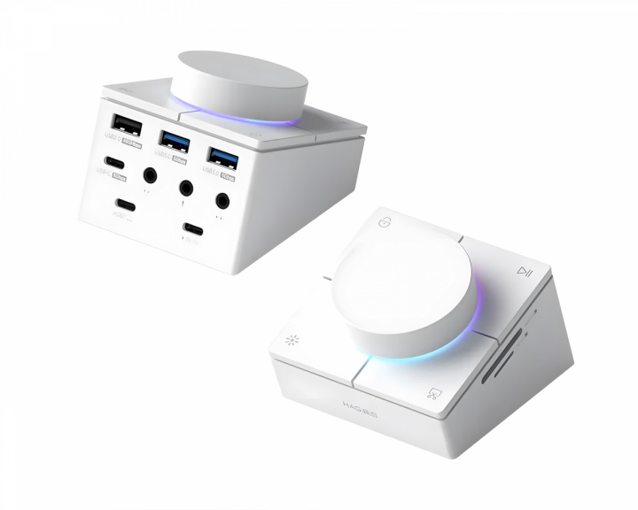 Hagibis USB-C Hub with Knob and Shortcut Buttons - White (DEMO)