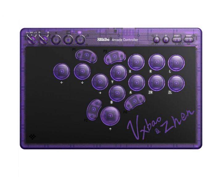 8Bitdo Arcade Controller - Transparent Purple (DEMO)