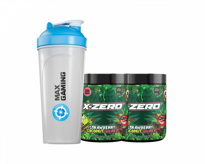 X-Gamer X-Zero Strawberry Coco Guava - 2 x 100 Servings + Shaker
