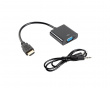 HDMI-A Male tol VGA Female + Audio cable 20cm