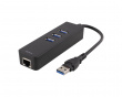 3 Ports USB 3.0 Gigabit Ethernet Lan Network Adapter Hub To 1000Mbps