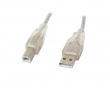 USB-A to USB-B 2.0 Cable Transparent (1.8 Meter)