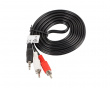 Audio Cable 3.5mm to 2xRCA (2 Meter) Black