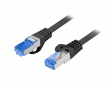 15 Meter Cat6A FTP LSZH CCA Patchcord Black + Fluke Passed