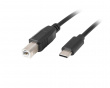 USB-C to USB-B 2.0 Cable Black 1.8 Meter)