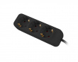 Power Strip 3-sockets 1.5 Meter - Black