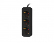 Power Strip 3-sockets 1.5 Meter - Black