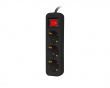 Power Socket Extension 3-sockets 1.5 Meter - Black