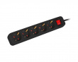 Power Socket Extension 5-sockets 1.5 Meter - Black