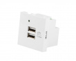 AC Power Socket USB - White