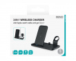 2-in-1 Wireless Charger, 10W, USB-C, Qi - Black