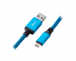 Classic Coiled Cable USB A to Micro USB, Spectrum Blue - 150cm