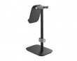 Aluminum Headphone Stand with Tiltable Phone Holder - Black