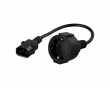 Grounded device/extension Cable, Black - 0.2 meter