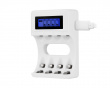 USB battery charger for 4xAA/AAA Ni-MH/Ni-Cd batteries - White