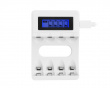 USB battery charger for 4xAA/AAA Ni-MH/Ni-Cd batteries - White
