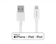 USB-A to Lightning MFi - Charge/sync cable 0.5m - White
