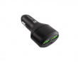 Coney Car Charger - 2x USB-A 1x USB-C 84W PD 3.0 - Black