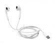 In-Ear Headphones, 3 Buttons, USB-C - White