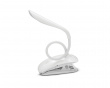 LED Table Lamp Flexible & Clip with built-in battery - White
