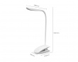 LED Table Lamp Flexible & Clip with built-in battery - White