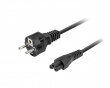 Power Cord CEE 7/7 to C5 (Mickey Plug) - Black - 1.8m