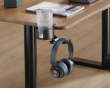 Clamp-On Headphone Holder with Cup Holder - Black