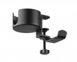 Clamp-On Headphone Holder with Cup Holder - Black