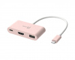 USB-C to HDMI 4K and USB Type-A with 90W Power Delivery - Pink