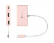 USB-C to HDMI 4K and USB Type-A with 90W Power Delivery - Pink