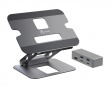 Adjustable Laptop Stand in Aluminum with 4K USB-C Mini Docking Station